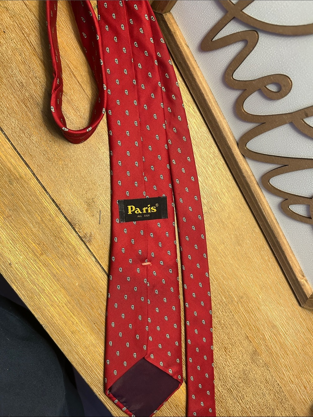 Aris Red Micro-Paisley Silk Tie